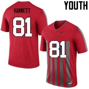 Youth Ohio State Buckeyes #81 Nick Vannett Throwback Nike NCAA College Football Jersey January EOY7544LQ